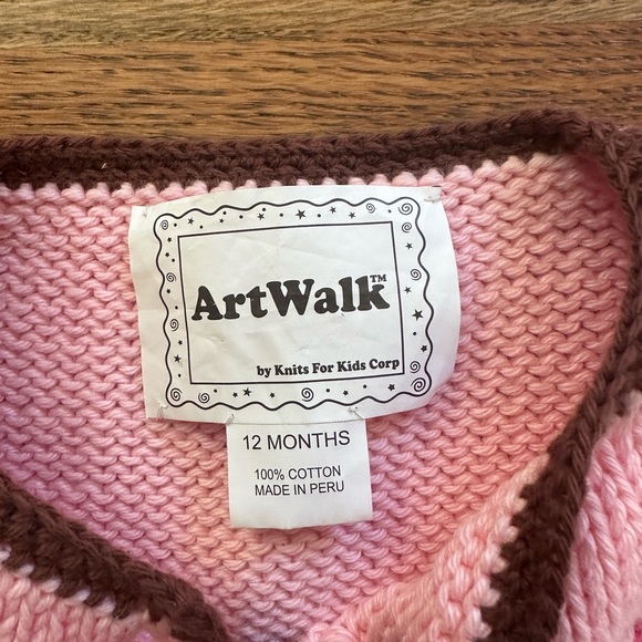 NWT Art Walk baby girls pink dog sweater - Picture 2 of 5